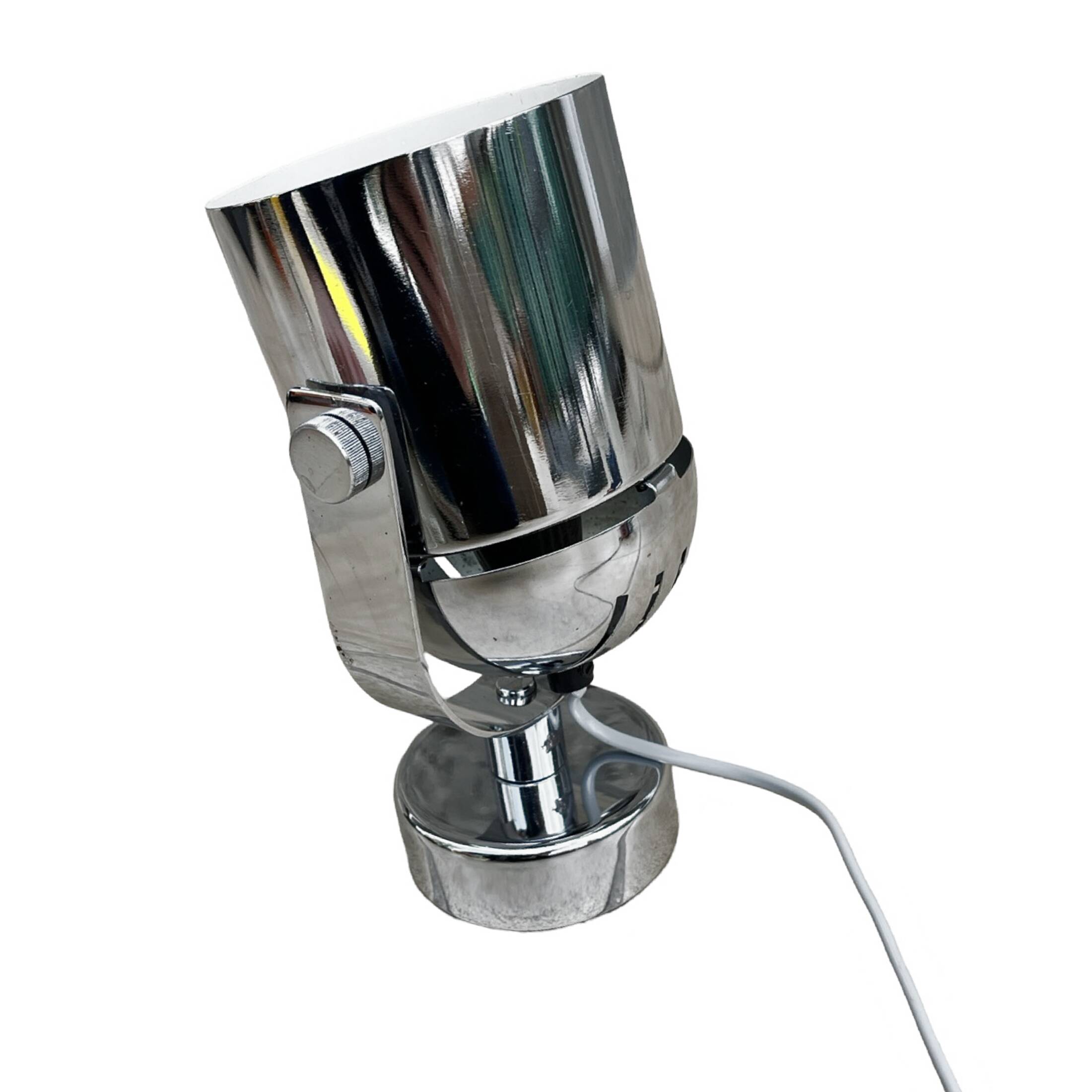 Space age chrome wall lamp, designed by S. Indra, Czechoslovakia, 1970s.