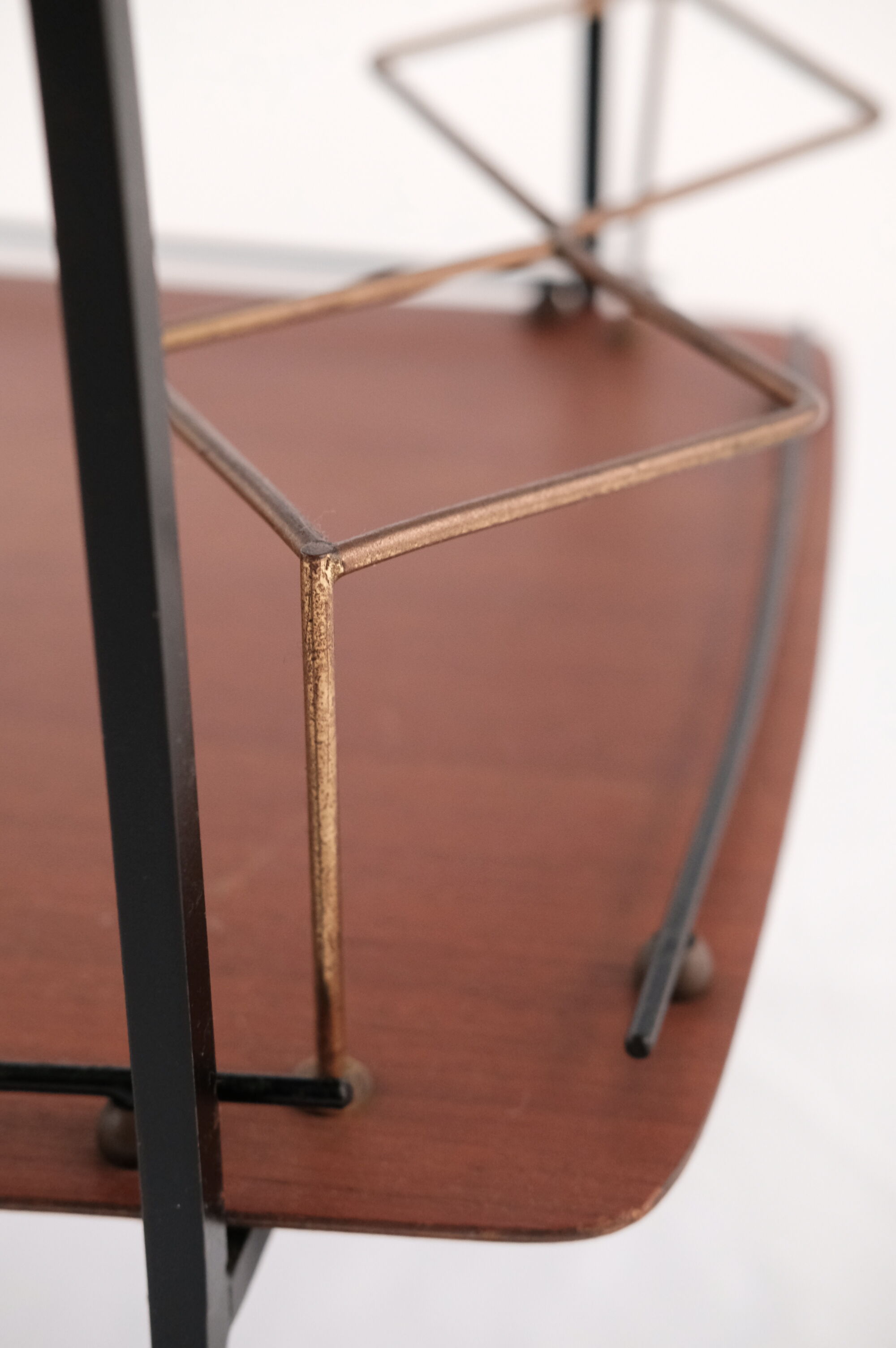 MId-Century Teak Bar Trolley with Bottle Holder, Italy 1960s