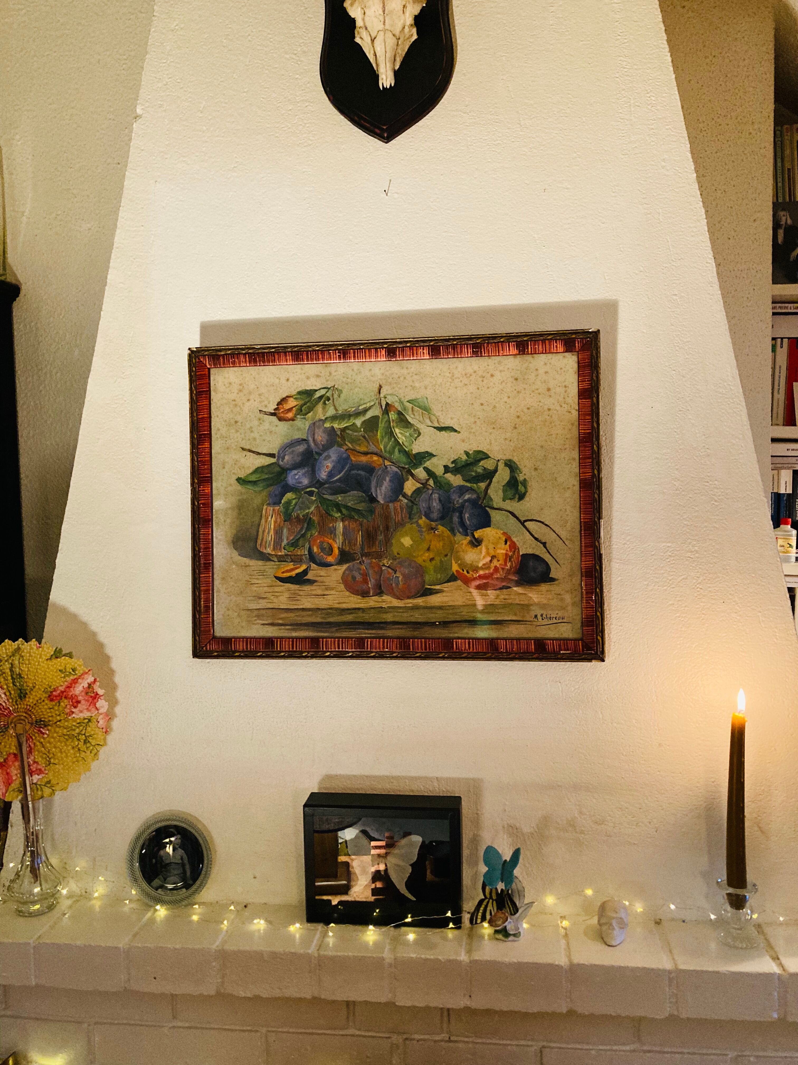 Watercolor still life fruits