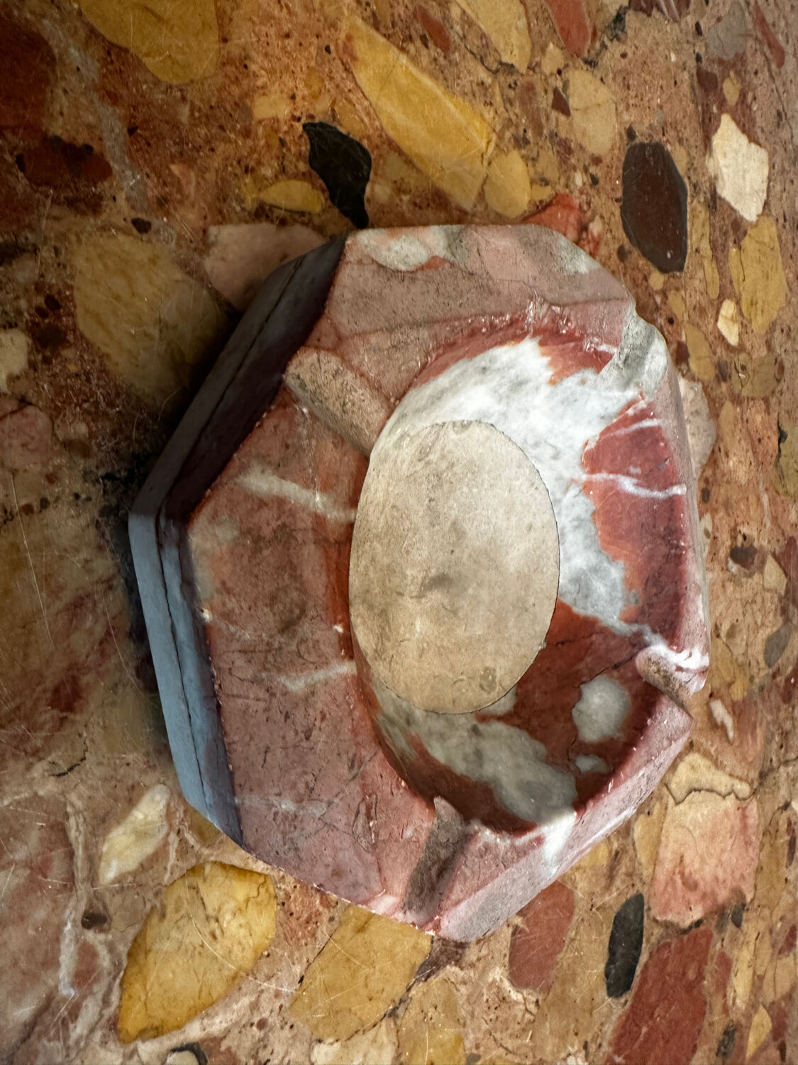 Ashtray / Art Deco double marble catchall
