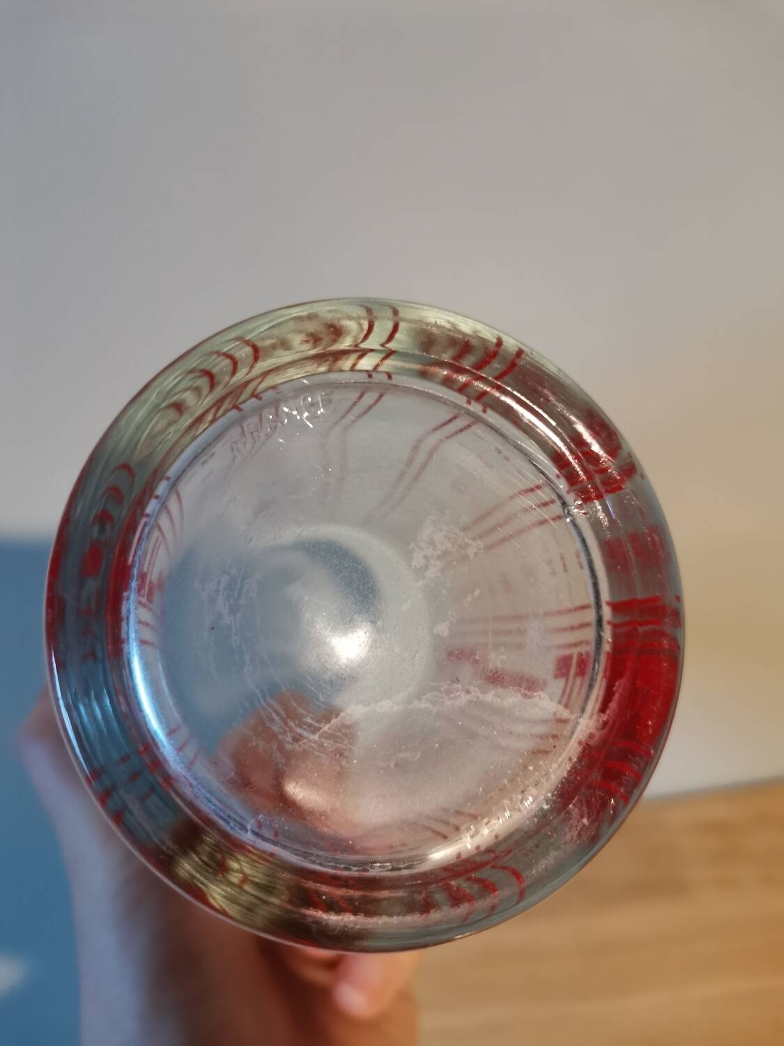 Verutile measuring cup vintage Reims France screen-printed glass