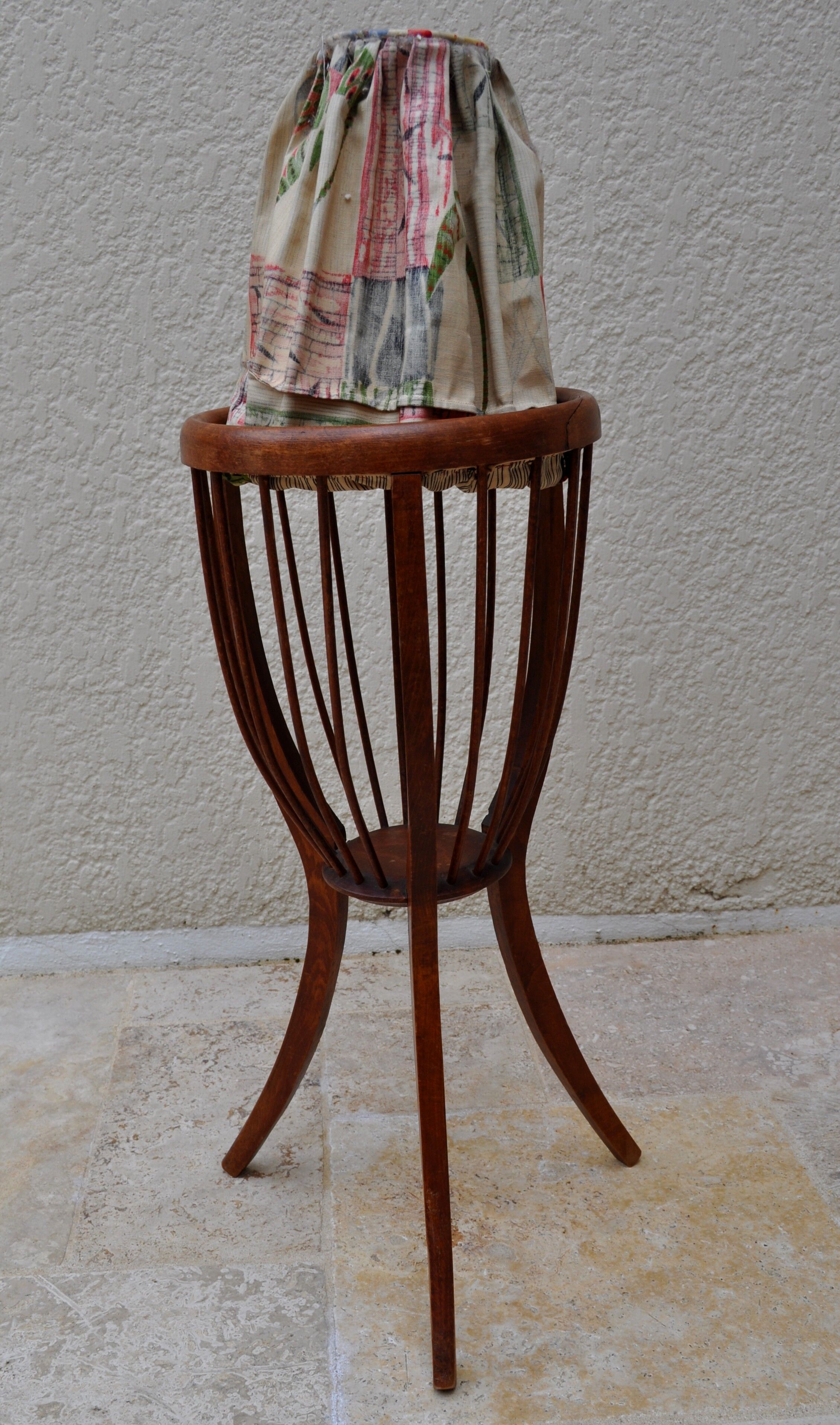 Vintage ball sewing basket