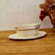 Saucière beige et dorée Saint Amand vintage