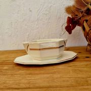 Saucière beige et dorée Saint Amand vintage