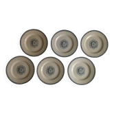 KG Lunéville - 6 flat plates made of ironstone monogrammed "C"