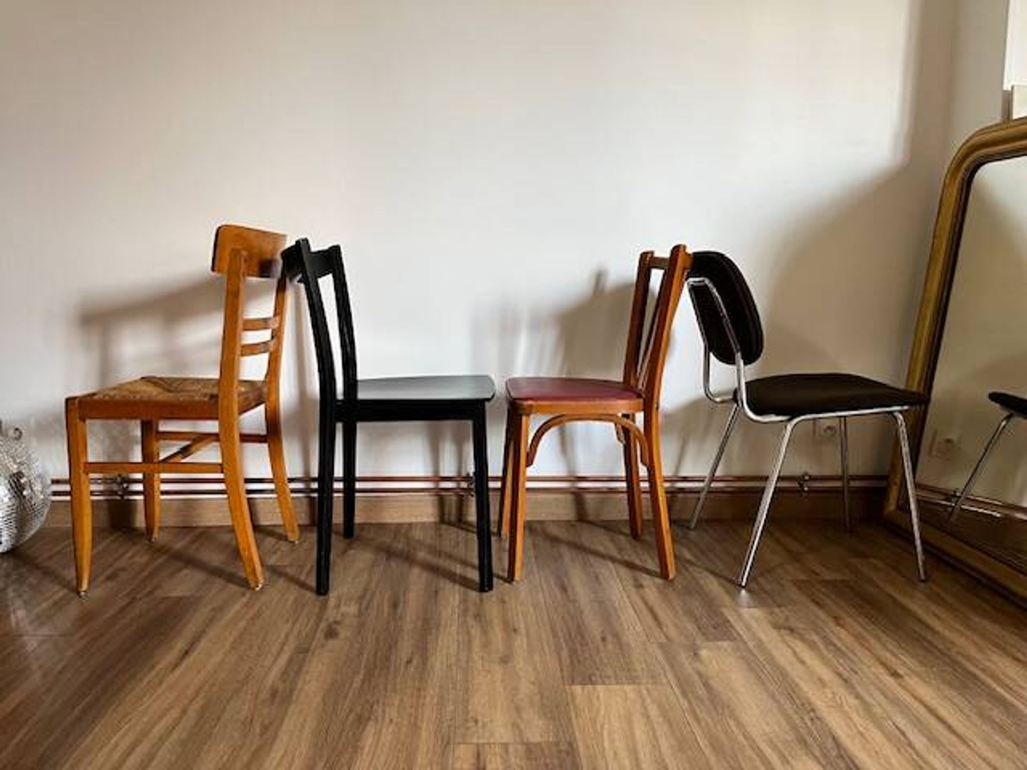 Set of 4 mismatched chairs