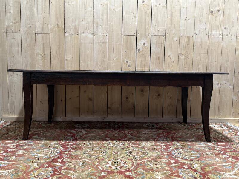 Table de ferme de style Louis XV en chêne massif 228 cm
