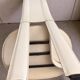 Set of 4 Cattelan Italia white leather chairs from the 1980s, vintage Italian design