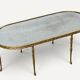 Maison Baguès coffee table in gilded bronze and aged mirror – 1950s