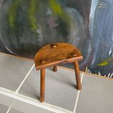 Vintage tripod wood farm stool