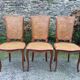 Vintage regency cherry chairs with canned backrests and seats