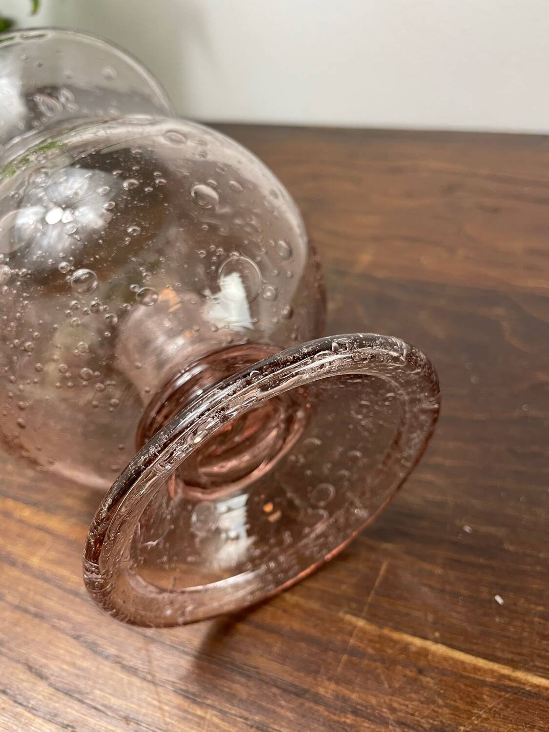 Biot bubbled glass candle holder