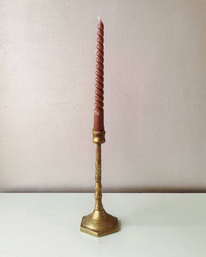 Vintage brass candle holder, 1970