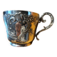 Large silver-plated metal cup Gallia with rooster and goat head hallmarks, numbered.