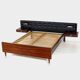 Vintage mid century modern double bed bedroom set with floating nightstands