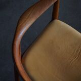 Hans J. Wegner, Teak and leather armchair, model "The Chair" JH501, 1950s