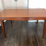 Large teak dining room table with hidden extensions - 6 to 10 people - Johannes Andersen for Uldum Mobelfabrik (Denmark) - 1960 (160 to 226cm)