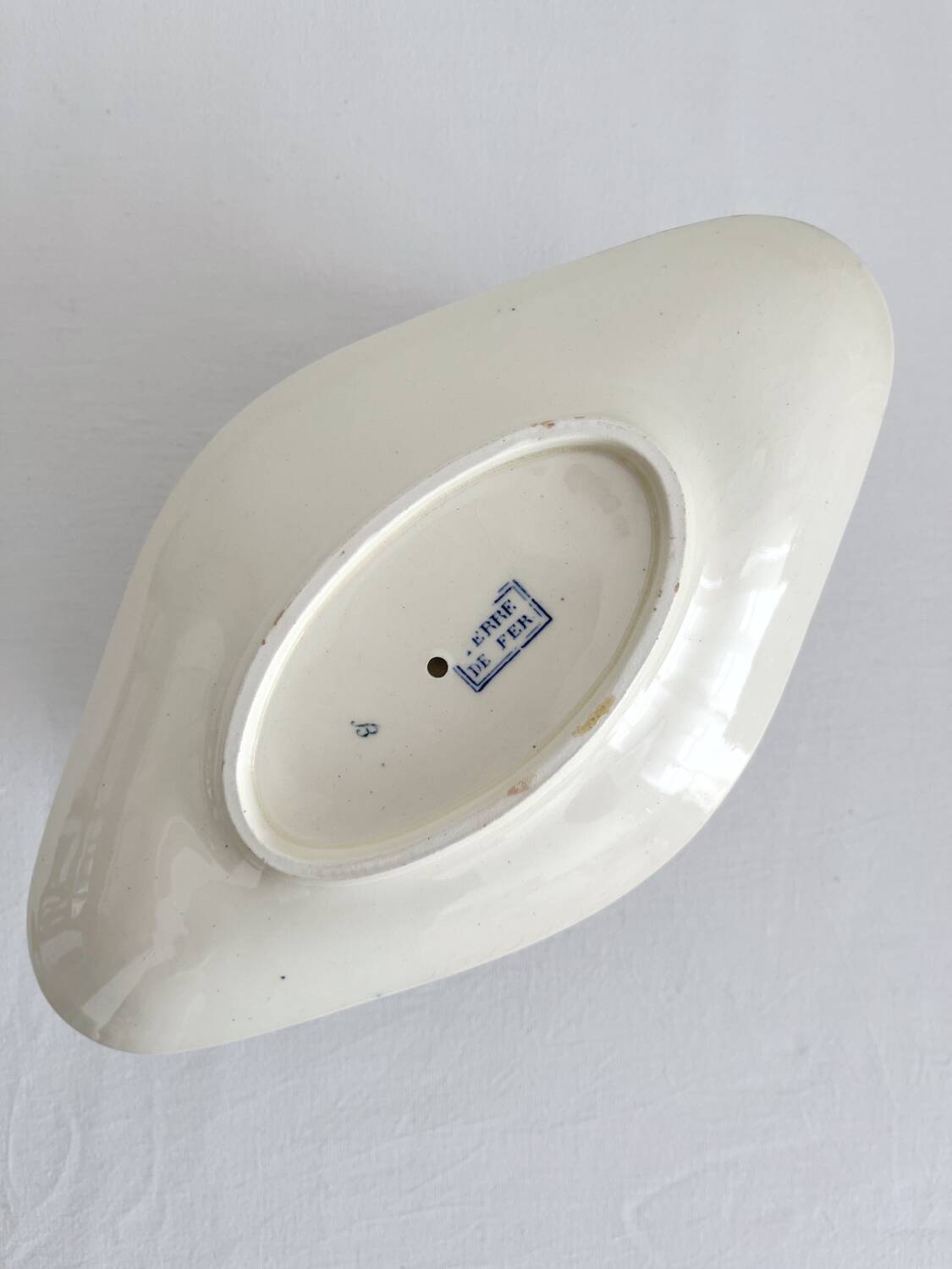 Antique ironstone sauceboat “Summer” Clairefontaine