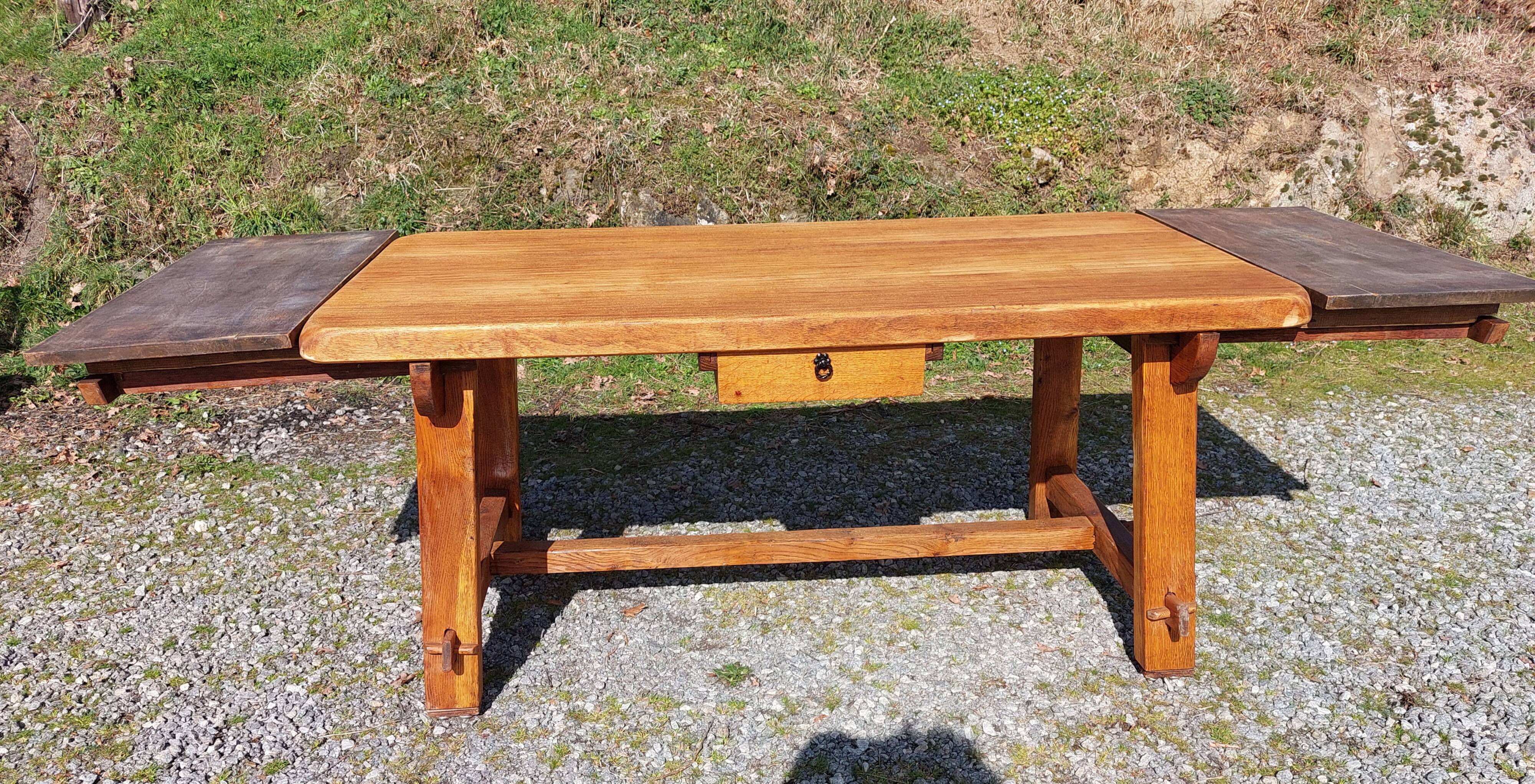 farm table with extensions, solid wood