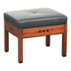 Ottoman en cuir noir au design Art Déco