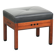 Ottoman en cuir noir au design Art Déco