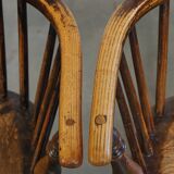 Set of 2 very charming antique English highback Windsor dining chairs
