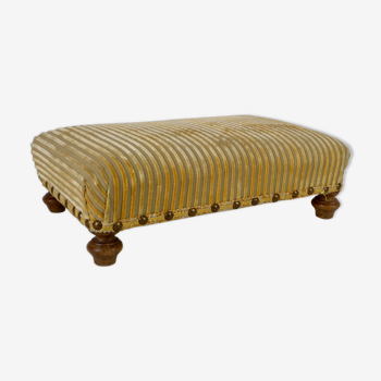 Footrests, ottoman wood and striped fabric