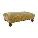 Reposes, bois ottoman et tissu rayé