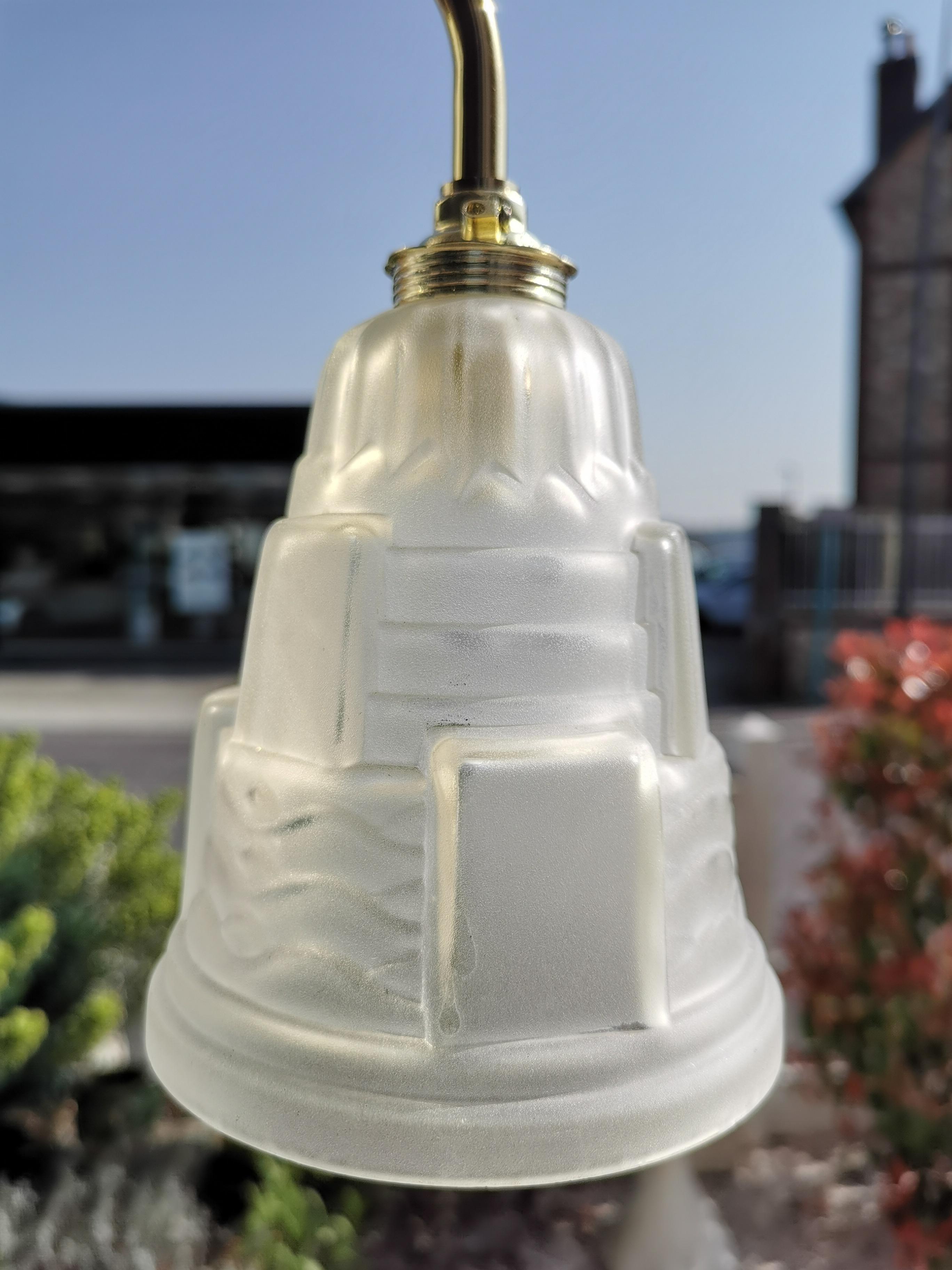 Vintage globe wall lamp in frosted glass