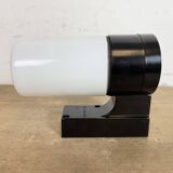 Industrial Brown Bakelite Wall Light with Milk Glass, 1960s
