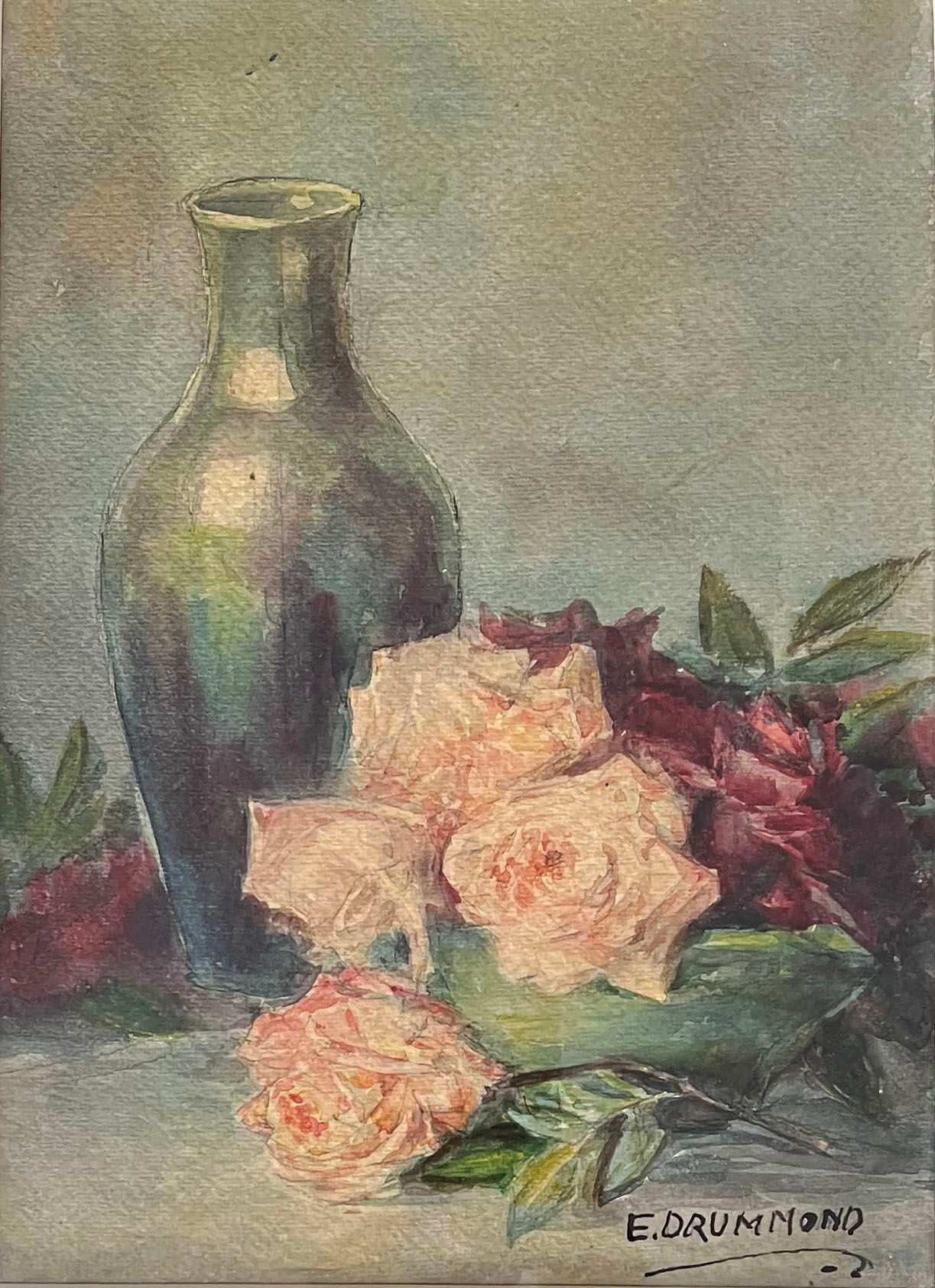 "Roses and vase" watercolor