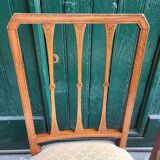 Series of 4 directory chairs in marquetry and cherry wood