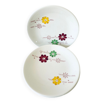 6 small Gien plates with painted decor