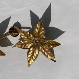 Hollywood regency brass floral wall sconce by Willy Daro