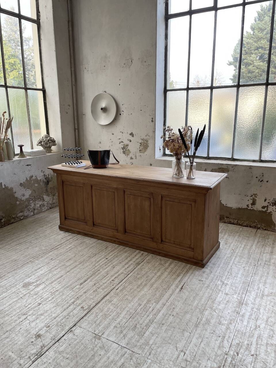 2m pine counter or central island with storage