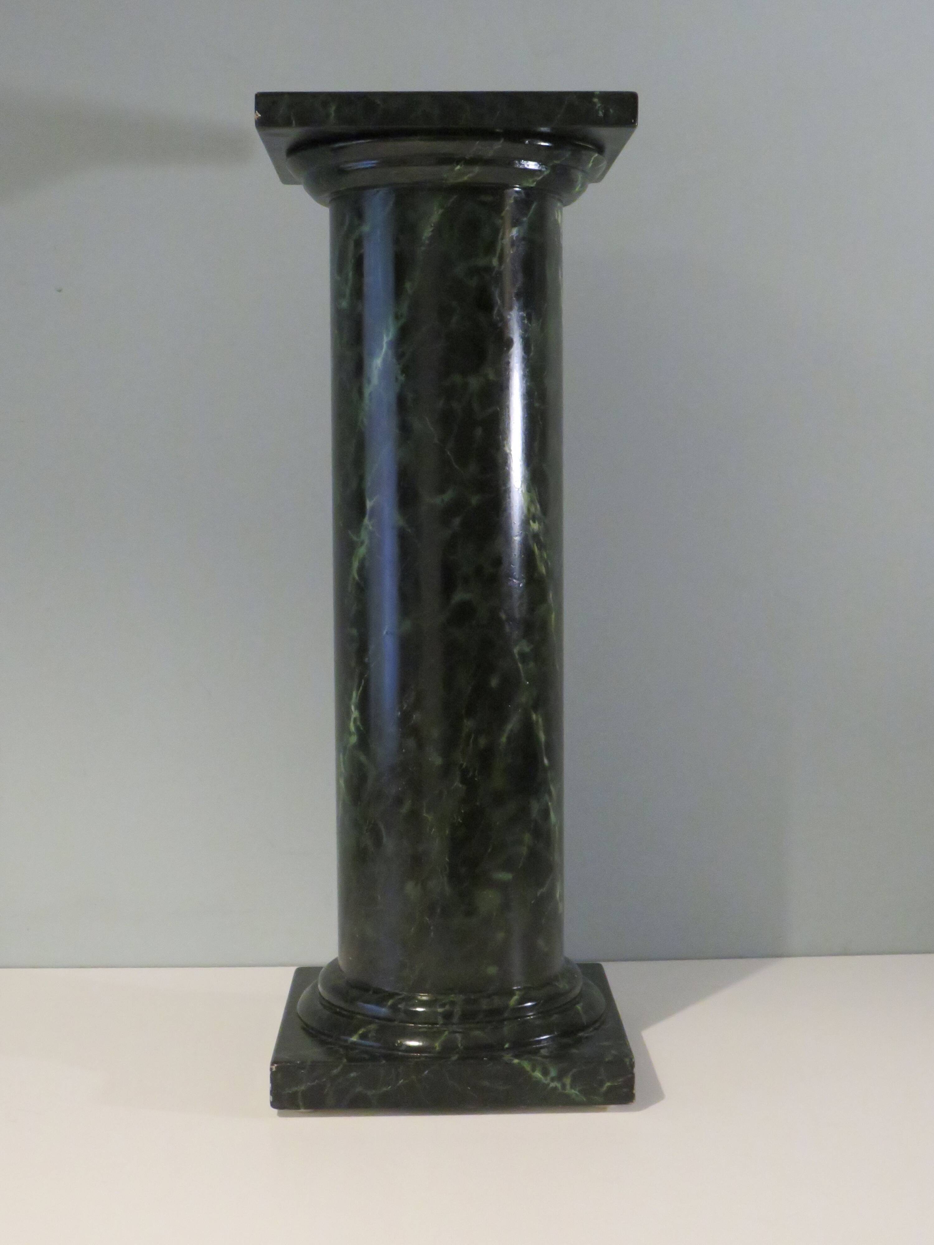 Faux marble column, base, mid-20th century.