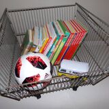 Metal grocery shelf on wheels