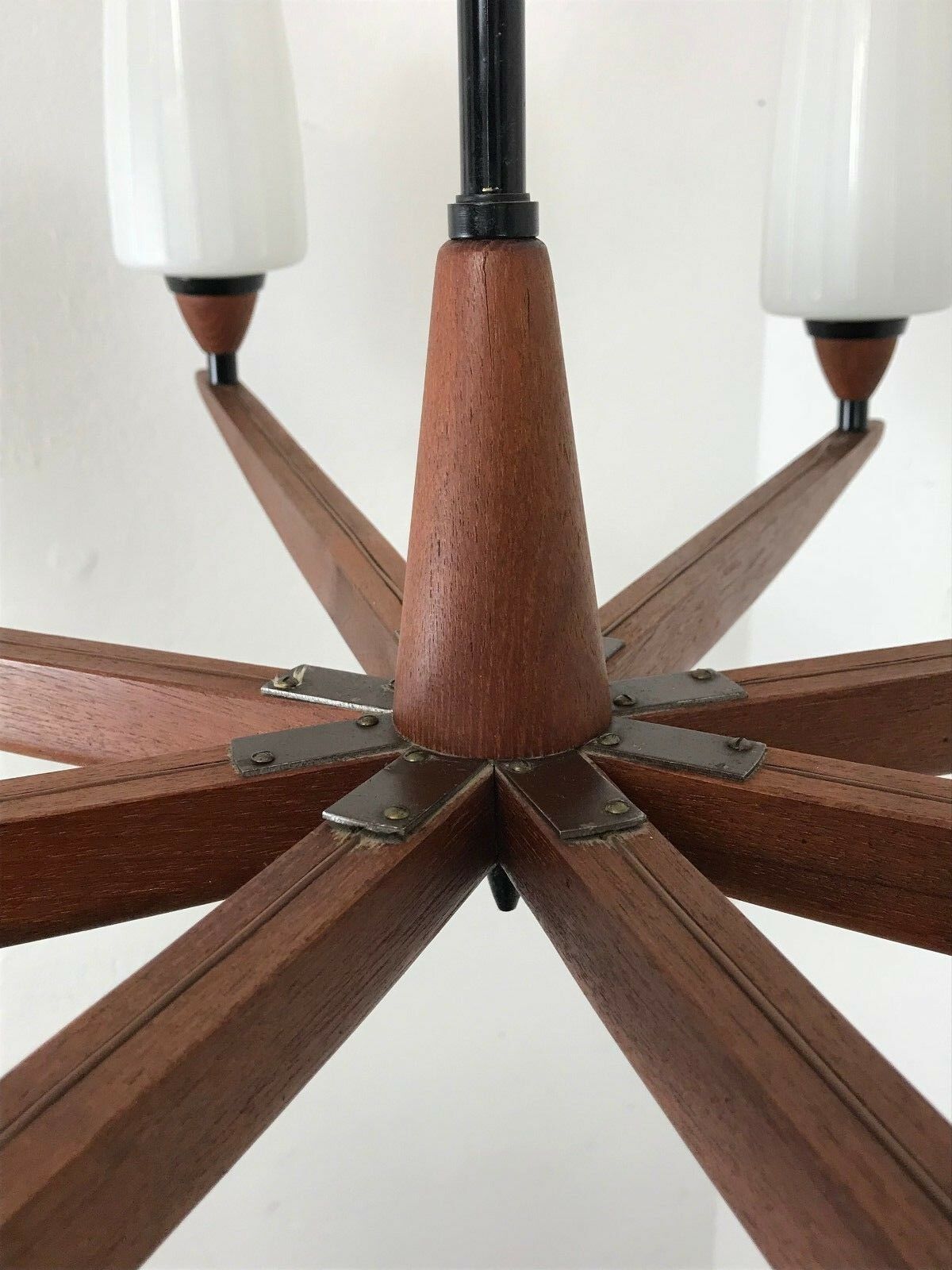 60s 70s teak chandelier Chandelier Uno & Osten Kristiansson for Luxus