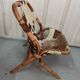 Pair of armchairs bamboo leather skin rohé noordwolde