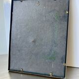Cadre photo vintage en métal doré mat avec verre convexe 25,5 cm x 20 cm