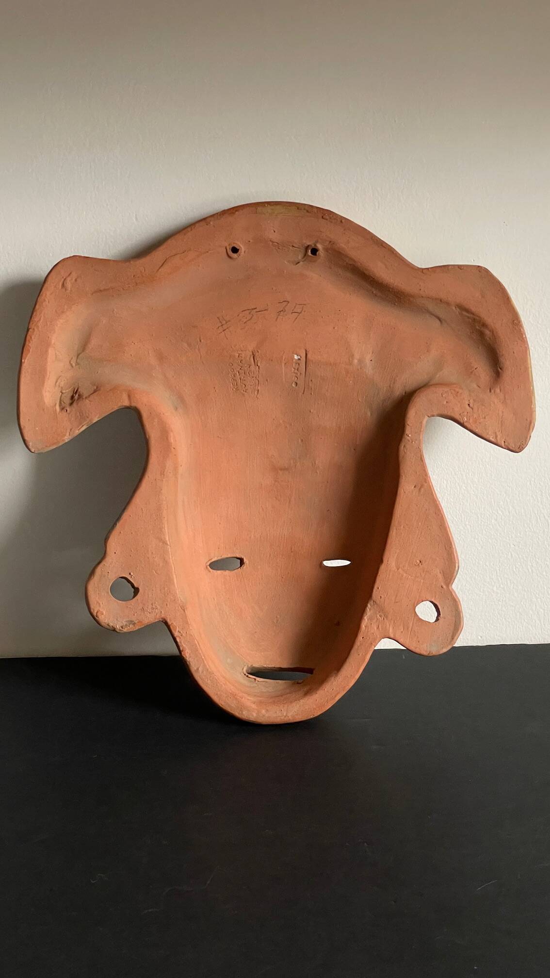Masque terre cuite reproduction vintage mexique