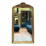Antique mirror 173/94.5cm Louis-Philippe with a pediment and beaded overmantel.