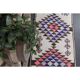 1970s Natural White Geometric Turkish Hand-Knotted Runner 80x365