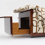 Vintage Art Deco sofa burl wood