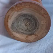 Vintage hand-turned solid olive wood vase – 1970s