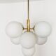 Brass and opaline glass Sputnik chandelier by Kaiser Leuchten