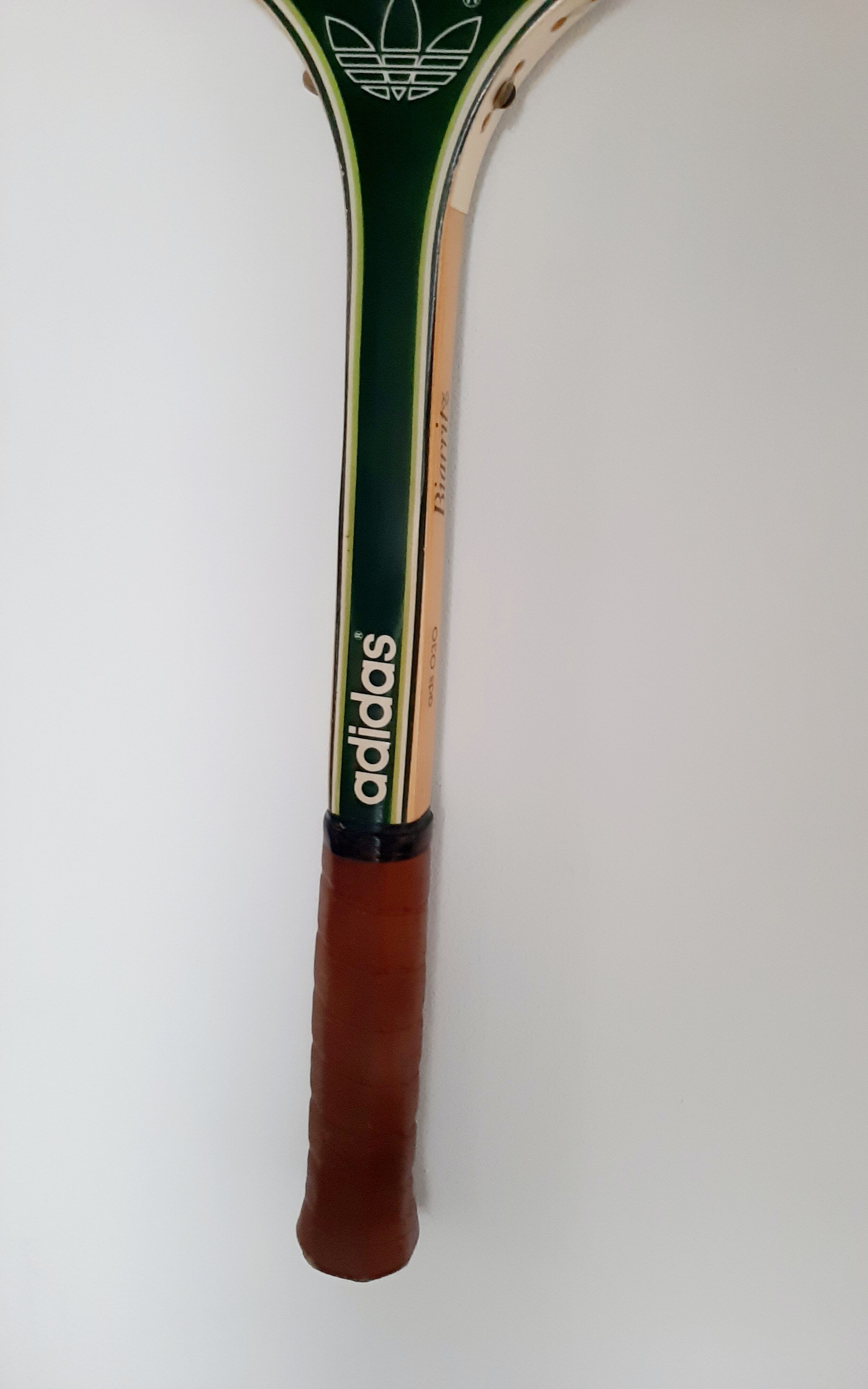 Vintage wooden tennis racket Biarritz Adidas