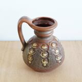 Brown ceramic vase with handle, 1970s, Austria