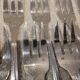 12 silver-plated metal cake forks by silversmith Cailar Bayard, shell design