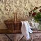 Panier en osier ancien avec couvercle